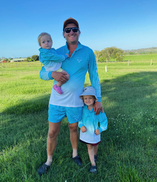 Turquoise & White Fishing Shirt